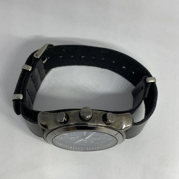 Fossil BQ1482 Men's Black Leather Analog Blue Dial Quartz Genuine Watch KS546 - Picture 8 of 12